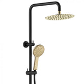 Fienza Kaya Twin Shower Top Inlet - Matte Black Rail - Urban Brass Shower